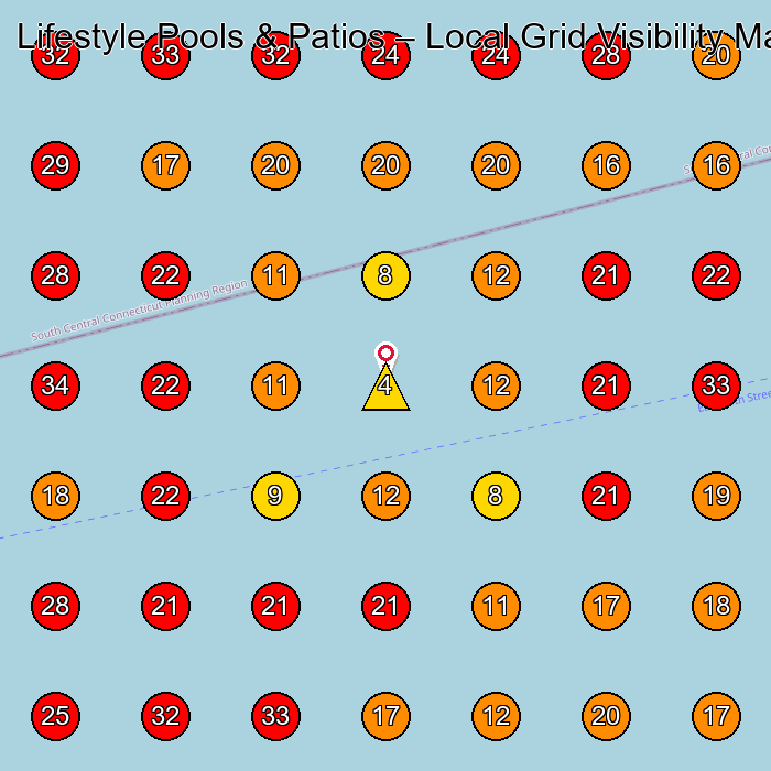 Lifestyle Pools & Patios GeoGrid visibility map for Masonry Contractor in None